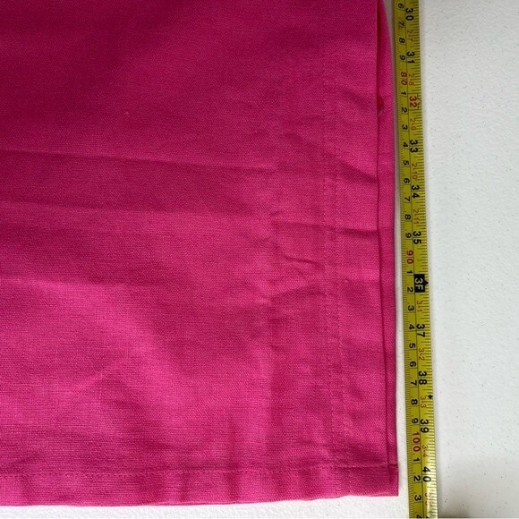 Denim and Co Linen Blend Jumper Dress Pink Maxi Button Side Pockets Women Small - Picture 9 of 13